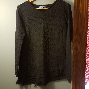 Navy blue long sleeve, asymmetrical hem